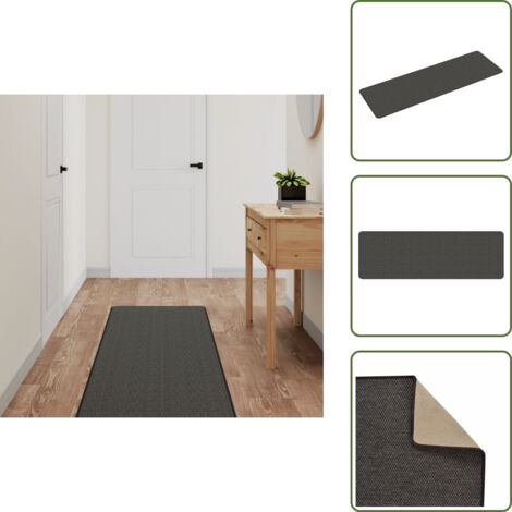 Tappeto antifango - vidaXL Tappeto Corsia Aspetto Sisal Antracite 50x150 cm - Tappeto lavabile