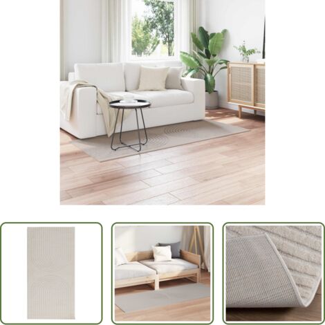 Tappeto antiscivolo -  Tappeti per area GALATI Crema 200 x 80 cm Poliestere