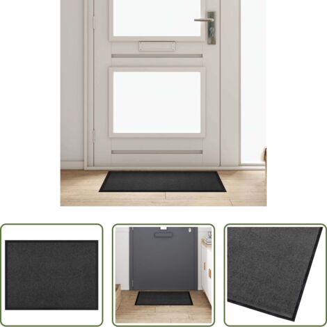 Tappeto antiscivolo -  Tappetino Antracite 60 x 40 x 1.2 cm Tessuto Teddy