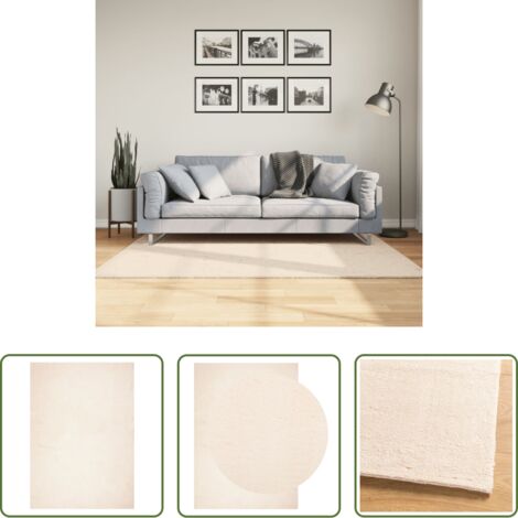 Tappeto antiscivolo -  Tappeto a Pelo Corto HUARTE Morbido e Lavabile Beige 120x170 cm