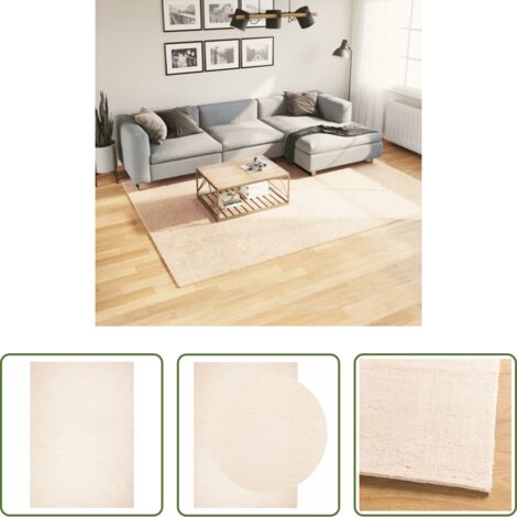 Tappeto antiscivolo -  Tappeto a Pelo Corto HUARTE Morbido e Lavabile Beige 200x280 cm