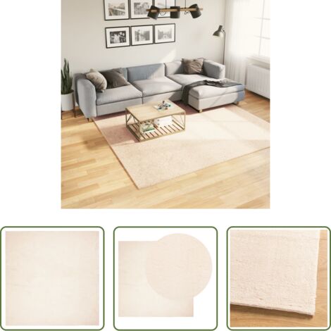Tappeto antiscivolo -  Tappeto a Pelo Corto HUARTE Morbido e Lavabile Beige 240x240 cm