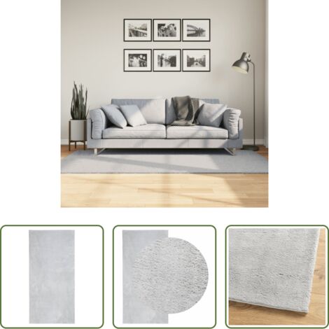 Tappeto antiscivolo -  Tappeto a Pelo Corto HUARTE Morbido e Lavabile Grigio 100x200cm