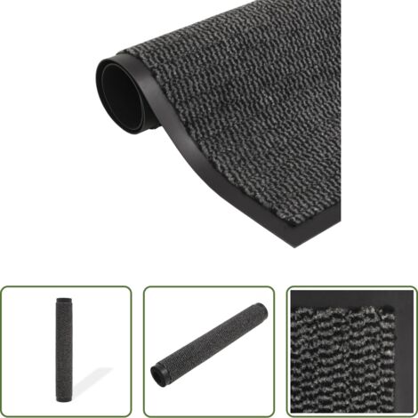 Tappeto antiscivolo -  Tappeto Antipolvere Trapuntato Rettangolare 60x90cm Antracite