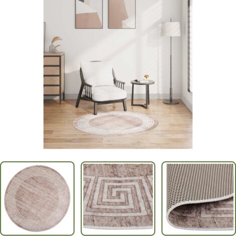 Tappeto antiscivolo -  Tappeto Lavabile 120 cm Beige