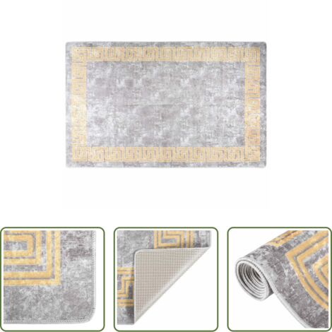 Tappeto antiscivolo -  Tappeto Lavabile 160x230 cm Grigio