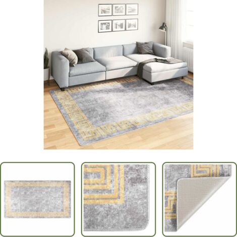 Tappeto antiscivolo -  Tappeto Lavabile 190x300 cm Grigio