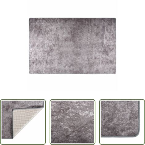 Tappeto antiscivolo -  Tappeto Lavabile 80x150 cm Grigio