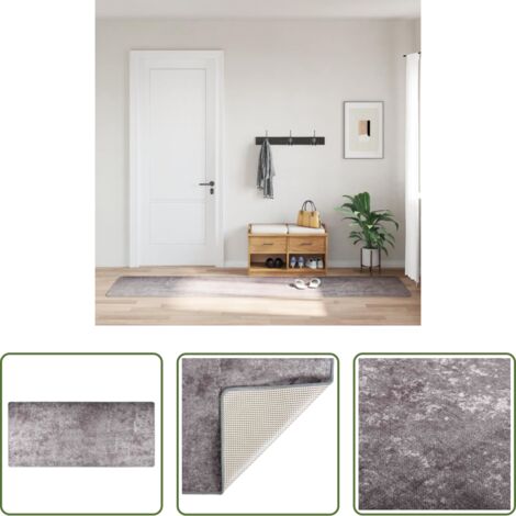 Tappeto antiscivolo -  Tappeto Lavabile 80x300 cm Grigio