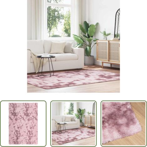 Tappeto antiscivolo -  Tappeto Shaggy a Pelo Lungo NAVARRA Rosa Antico 160x230cm