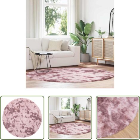 Tappeto antiscivolo -  Tappeto Shaggy a Pelo Lungo NAVARRA Rosa Antico 200x200cm