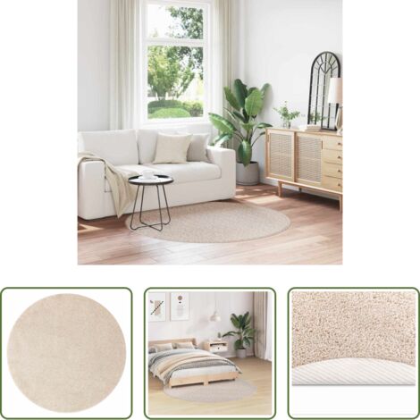 Tappeto antiscivolo -  Tappeto Shaggy Antiscivolo Crema 160 x 160 cm PP