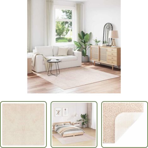 Tappeto antiscivolo -  Tappeto Shaggy Antiscivolo Crema 200 x 200 cm PP
