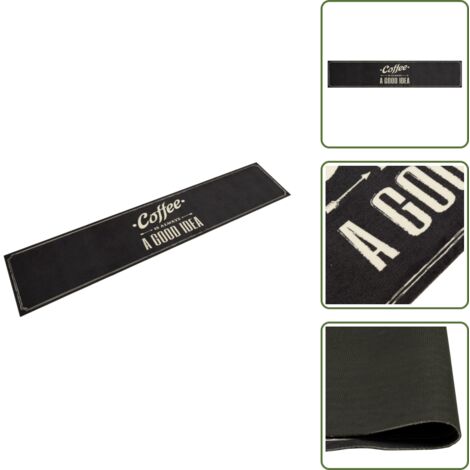 Tappeto antiscivolo - vidaXL Tappeto da Cucina Lavabile Testo Caffè 60x300 cm in Velluto - Tappeto caffè