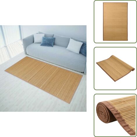 Tappeto antiscivolo - vidaXL Tappeto in Bambù 100x160 cm Marrone - Tappeto per soggiorno