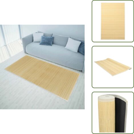 Tappeto antiscivolo - vidaXL Tappeto in Bambù 100x160 cm Naturale - Tappeto in PVC