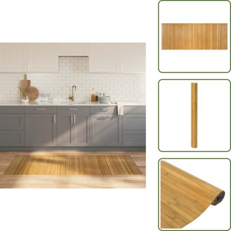 Tappeto antiscivolo - vidaXL Tappeto Rettangolare Natura 80x200 cm in Bambù - Tappeto per soggiorno