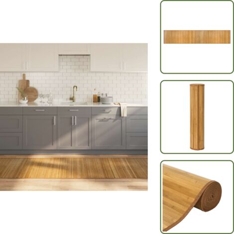 Tappeto antiscivolo - vidaXL Tappeto Rettangolare Natura 80x400 cm in Bambù - Tappeto decorativo