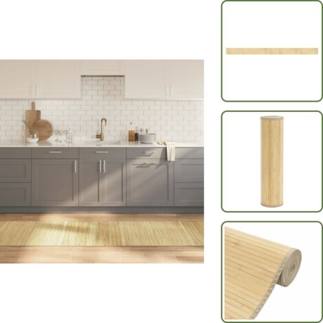 Tappeto antiscivolo - vidaXL Tappeto Rettangolare Naturale Chiaro 70x1000 cm in Bambù - Tappeto resistente