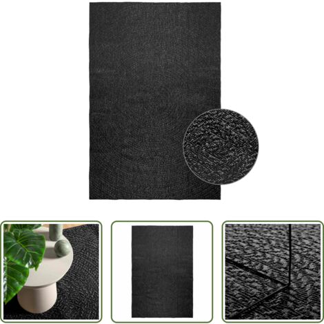 Tappeto antracite -  Tappeto ZIZUR Antracite 160x230 cm Aspetto Iuta Interni Esterni