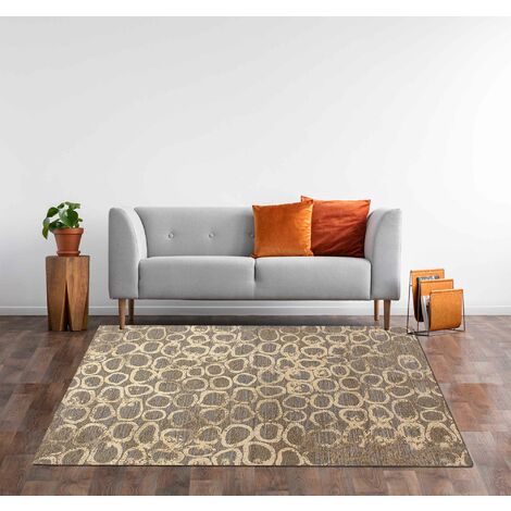 Tappeto Arredo Moderno Morbido in Ciniglia Ingresso Antiscivolo Prodotto Italiano Soggiorno Camera Salotto Disegni Piazzati Cotone Varie Misure Grande Esopo Fango - 80x150 cm