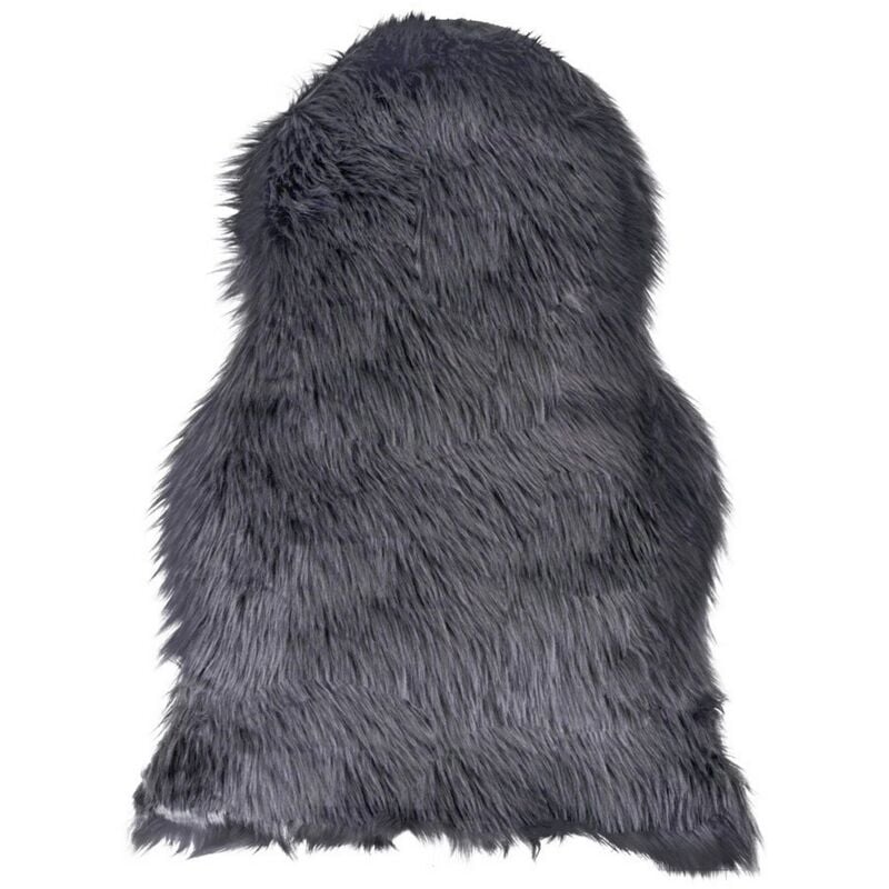 Tappeto Asimmetrico Lambskin, Poliestere, Grigio