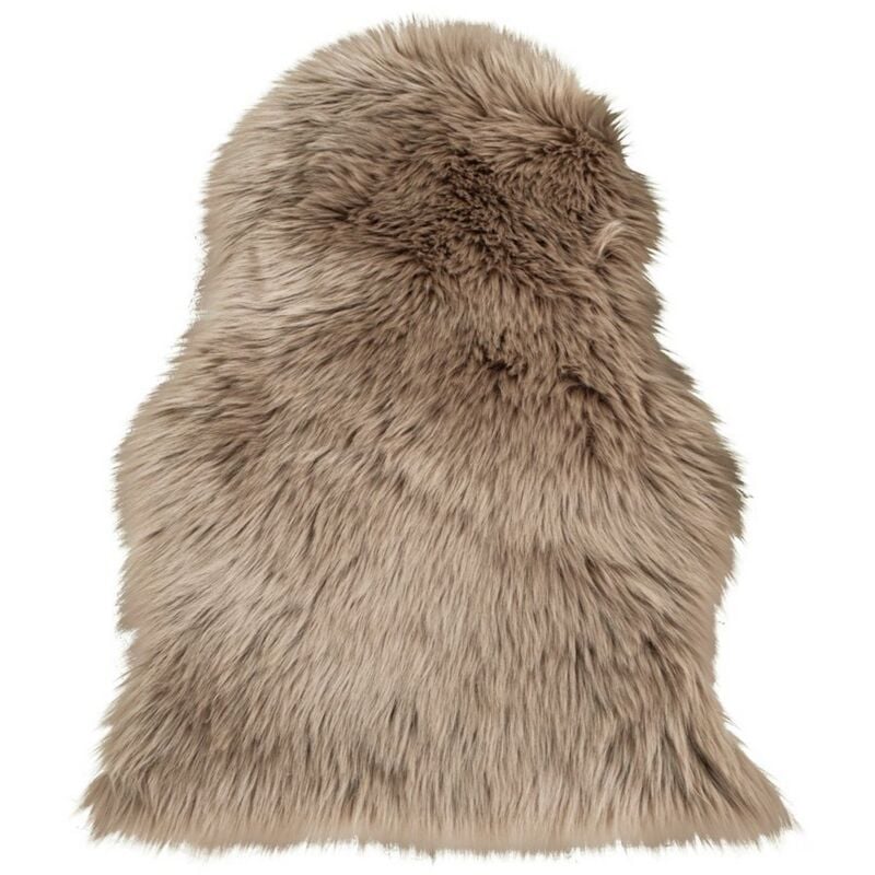 Tappeto Asimmetrico Lambskin, Poliestere, Marrone