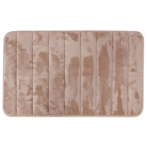 Tappeto bagno 100% poliestere 50x90 tortora antiscivolo Memo