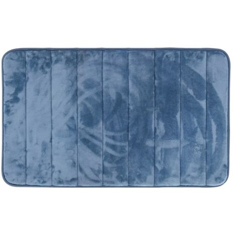 Tappeto bagno 100% poliestere 50x90 turchese cobalto antiscivolo  Memo