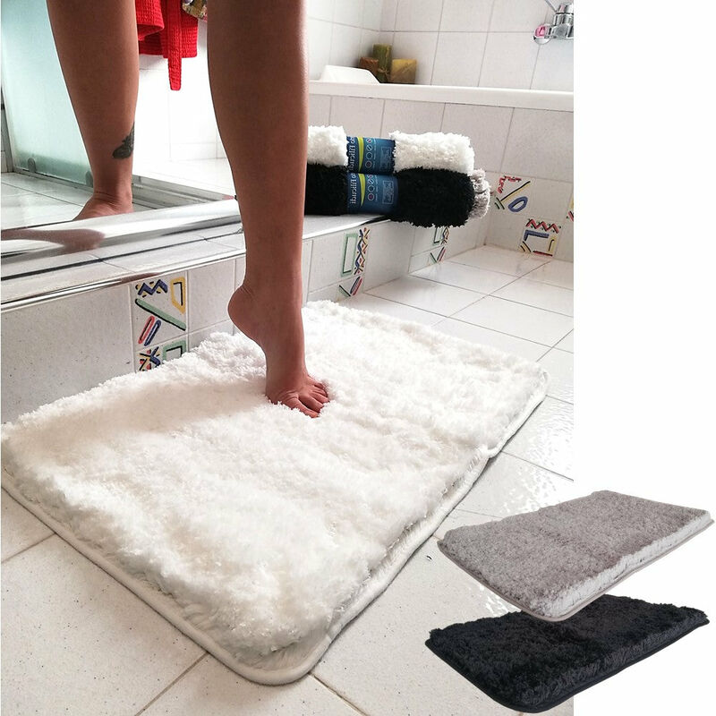 Image of Parpyon - Tappeto bagno antiscivolo, tappeto doccia vasca, tappeti Scendiletto asciugapasso filicudi / bianco