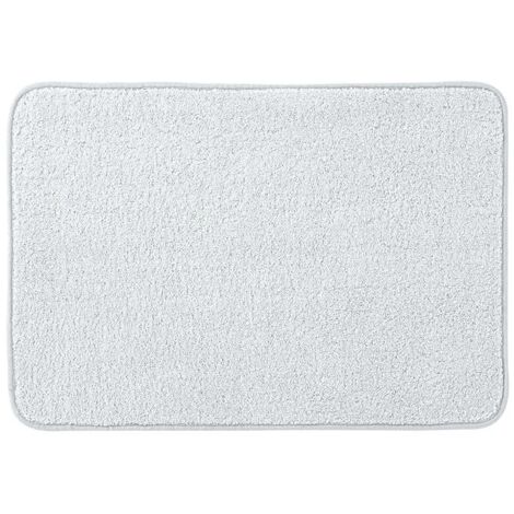 Tappeto bagno bianco 60x40 cm in microfibra antiscivolo Spring
