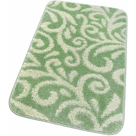 Tappeto Bagno Camera Liberty Morbido Antiscivolo Assorbente Scendiletto  Doccia 100% Made In Italy Verde - 65x40 cm