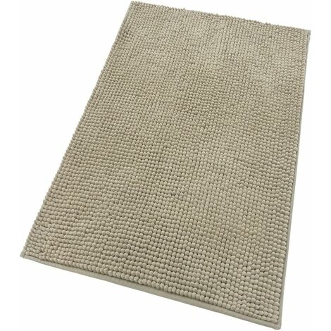 Tappeto Bagno Confortevole Scendiletto Morbido Antiscivolo Camera Letto Pelo Lungo Marrone - 65x130 cm