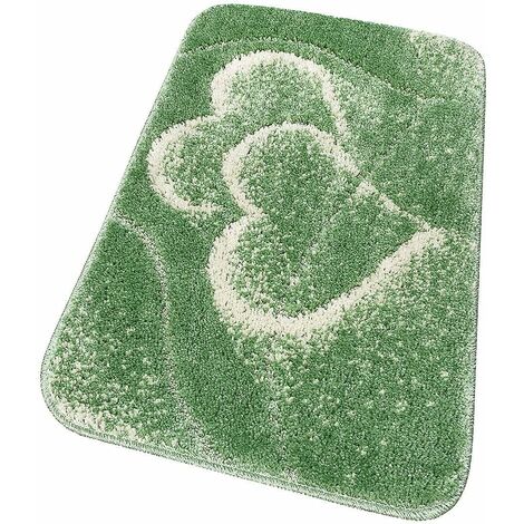 Tappeto Bagno Doccia Spugna Tappetino Assorbente Cotone Pelo Corto Mod.  Love O.B, misura45x60coloreVerde Acqua