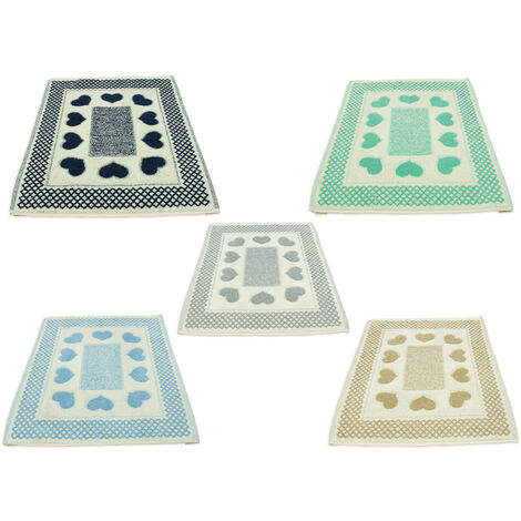 Tappeto Bagno Doccia Spugna Tappetino Assorbente Cotone Pelo Corto Mod. Love O.B, misura45x60coloreGrigio