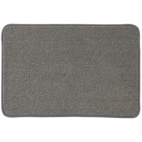 Tappeto bagno grigio 60x40 cm in microfibra antiscivolo Spring
