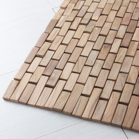 Tappeto Bagno in Legno di Teak Naturale Cipi serie Essenza
