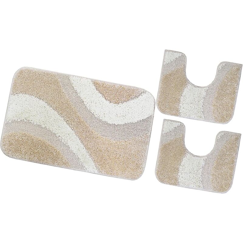 Tappeto Bagno Camera Antiscivolo 100/% Made in Italy Varie Misure Shaggy Moderno Scendi Doccia Assorbente MOD.iOS PARURE Set 3 Pezzi Azzurro