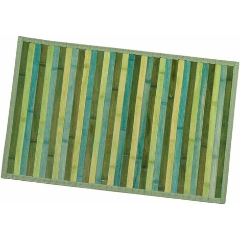 Tappeto Bamboo Legno Stuoia Cucina Bagno Camera Degradè Tovaglietta Colazione Retro Antiscivolo Verde - 50x330 cm