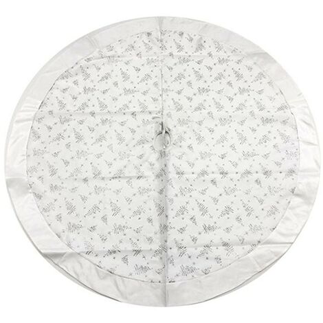Tappeto bianco e argento gonna copri piede base per albero di natale decorazioni natalizie addobbi cm120 molto bello particolare