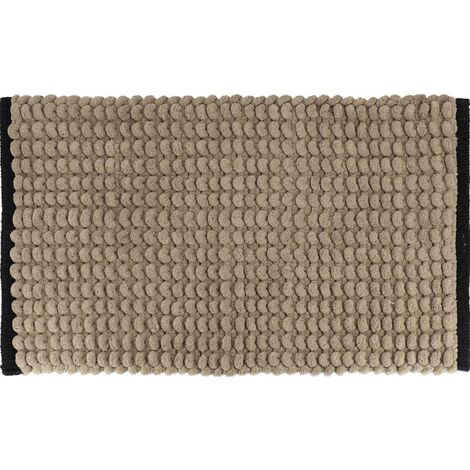 Tappeto bicolore in poliestere e cotone 45x75 cm - corda nera - Tendance