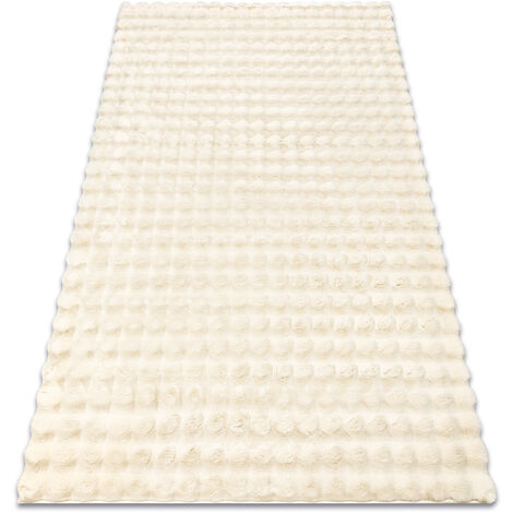 Tappeto BUBBLE avorio 12 IMITAZIONE PELLICCIA DI CONIGLIO 3D strutturale beige 80x150 cm