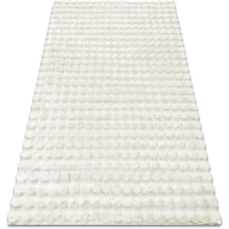 Tappeto BUBBLE bianchi 11 IMITAZIONE PELLICCIA DI CONIGLIO 3D strutturale white 140x190 cm