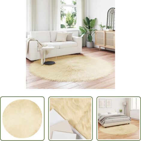 Tappeto caldo -  Tappeto Pecora Tafalla Crema Ø 160 cm Poliestere