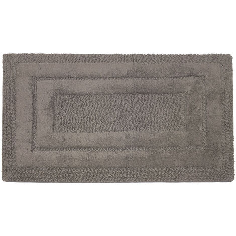 Tappeto Casa Bagno Cotone Spugna Morbida Tinta Unita Antiscivolo Sirio Carbonio, misura55x130coloreCarbonio