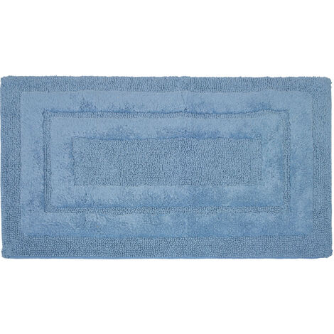 Tappeto Casa Bagno Cotone Spugna Morbida Tinta Unita Antiscivolo Sirio Mediterraneo, misura55x100coloreMediterraneo