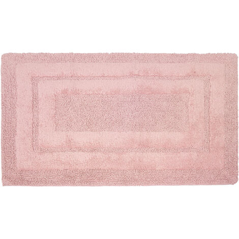 Tappeto Casa Bagno Cotone Spugna Morbida Tinta Unita Antiscivolo Sirio Rosa, misura50x80coloreRosa