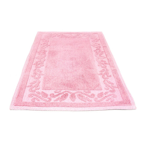 Tappeto Casa Bagno/Cucina Cotone In Tinta Unita Disegno Annette Colore Rosa, misura120x180coloreRosa