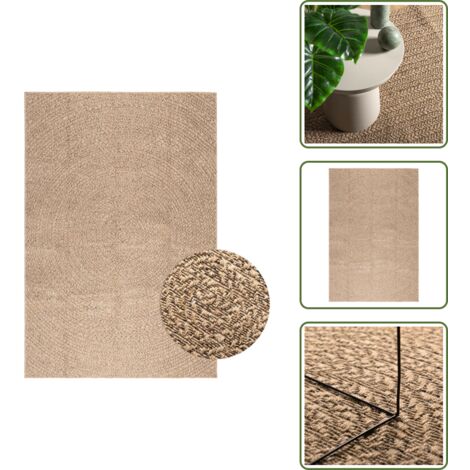 Tappeto con effetto juta - vidaXL Tappeto ZIZUR 140x200 cm Aspetto Iuta per Interni ed Esterni - Tappeto per balconi