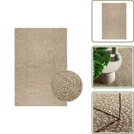 Tappeto con effetto juta - vidaXL Tappeto ZIZUR Beige 120x170 cm Aspetto Iuta Interni ed Esterni - Tappeto per balcone